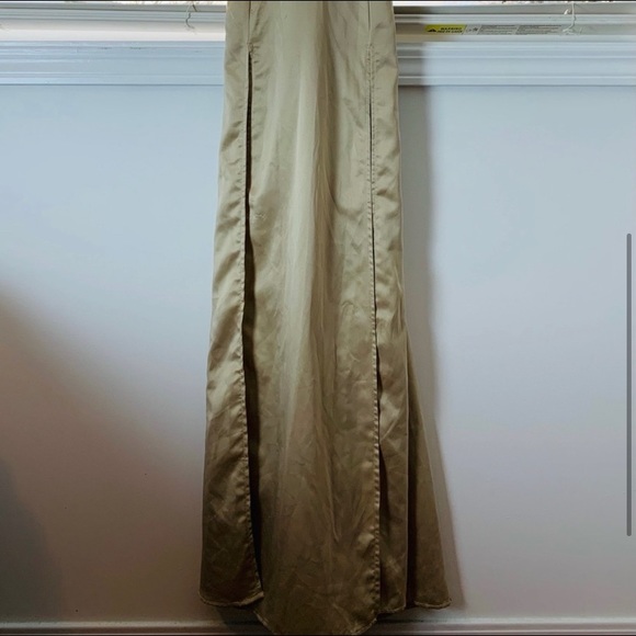 NWT Champagne satin halter maxi dress - Picture 2 of 3